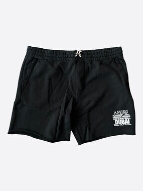 Amiri Black & White Dubai Exclusive Logo Shorts